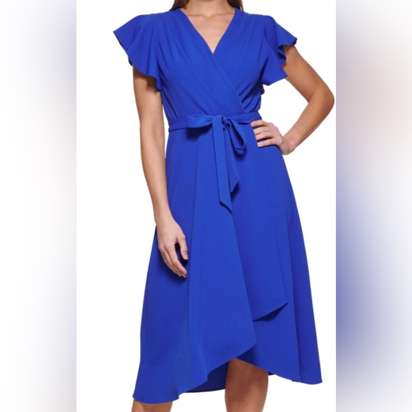 Express Cobalt Blue Asymmetrical Dress - Picture 1 of 4